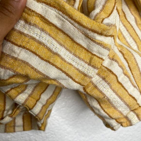 Drew Womens Shorts Size L Yellow White Striped Belted High Waisted Unlined - Picture 8 of 16